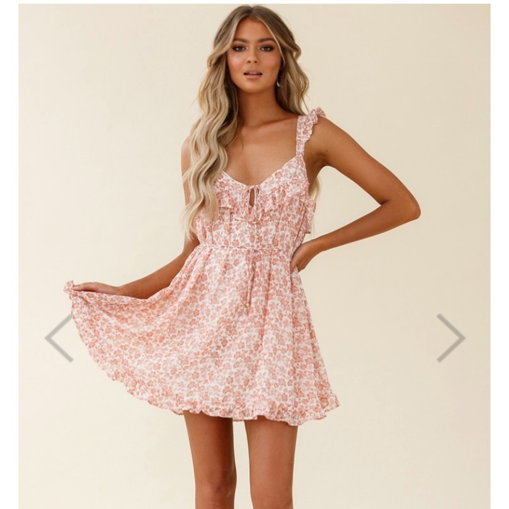💕Priscilla Tied Bust Fril Dress